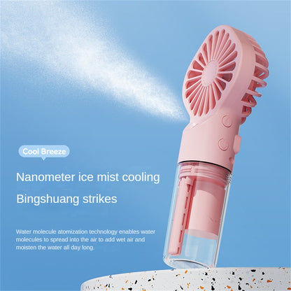 2-in-1 Nano-Sprüh-Handventilator – Abkühlung & Feuchtigkeit für unterwegs!